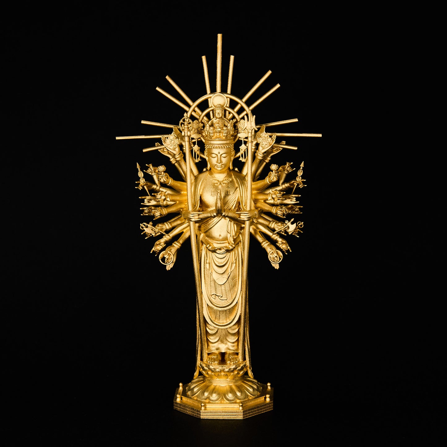 千手観音 仏像 純金(24K)