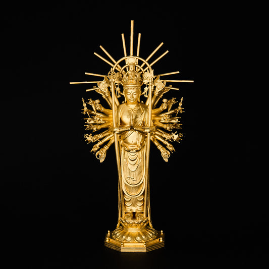 千手観音 仏像 立像 慶派 シルバー(純金メッキ)