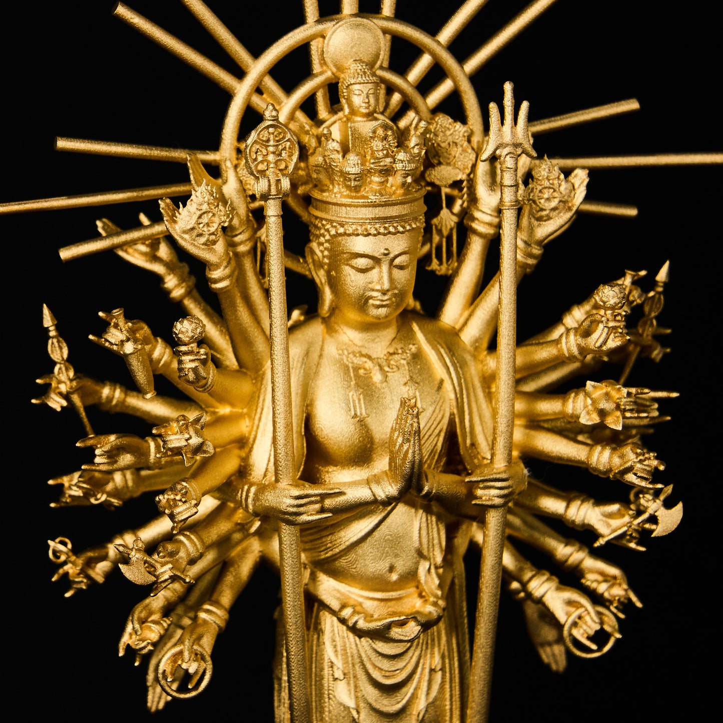 千手観音 仏像 純金(24K)
