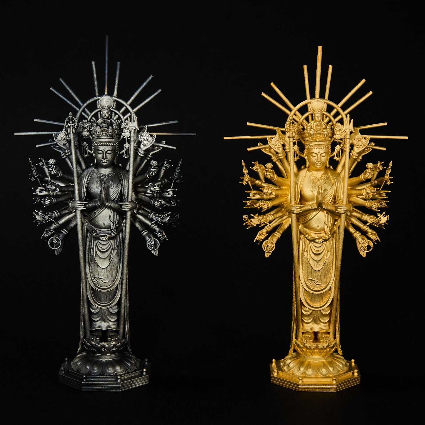 千手観音 仏像 純金(24K)