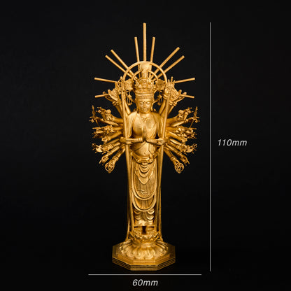 純金(24K) 千手観音菩薩立像 慶派